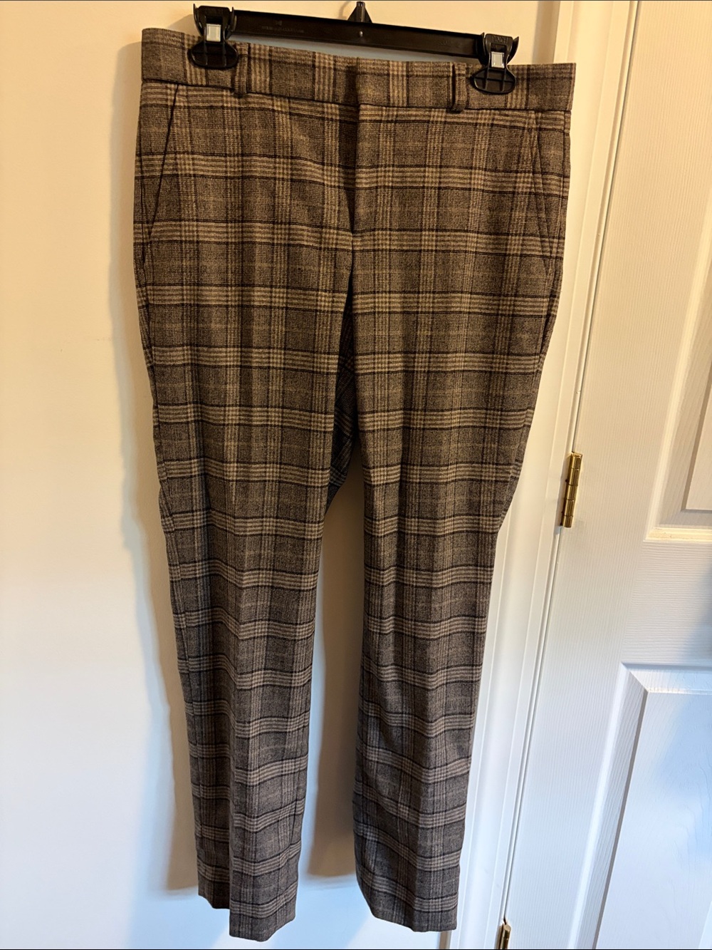 Banana Republic Brown Plaid Straight-Leg Pants